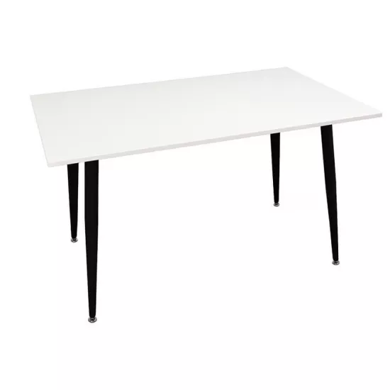 Masă pentru bucătărie Eva DT-405-3B, White/Black Legs