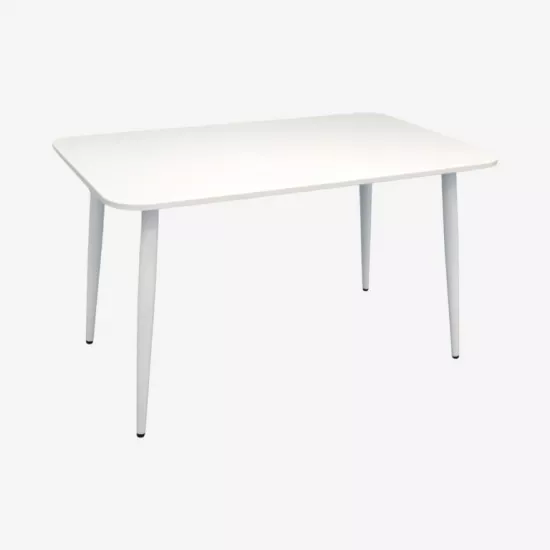 Masă pentru bucătărie Eva DT-405-4Wh, White/White Legs