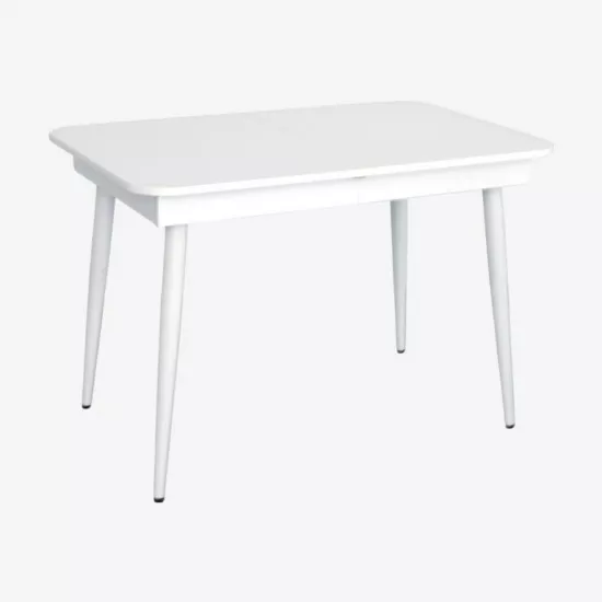 Masă pentru bucătărie Eva DT-431-1R Wh, White/White legs