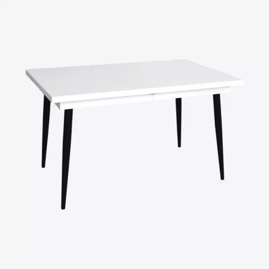 Masă pentru bucătărie Eva DT-433-3B, White/Black Legs