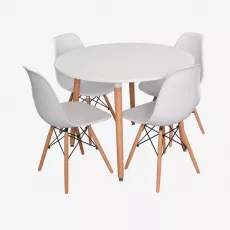 Set de mobilă Eva DT 402 - 1WO + 4 LC-021 White