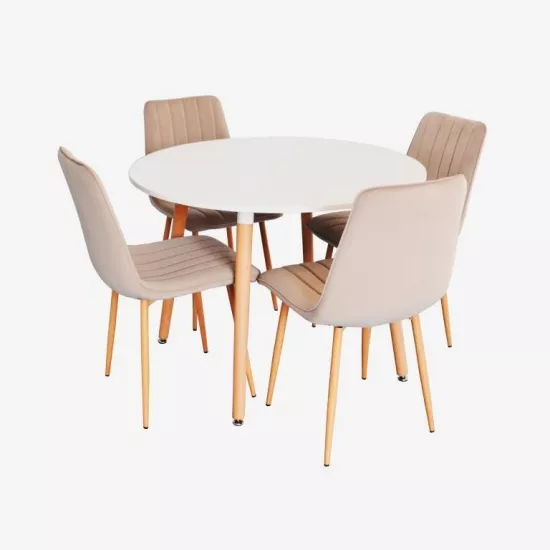 Set de mobilă Eva DT 402 - 1WO + 4 XR-154WO Light beige 8