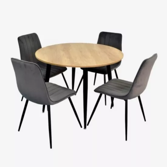 Set de mobilă Eva DT 402-2B + 4 XR-154B Dark Grey 57