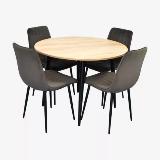 Set de mobilă Eva DT 402-2B + 4 XR-154B Dark Grey 58