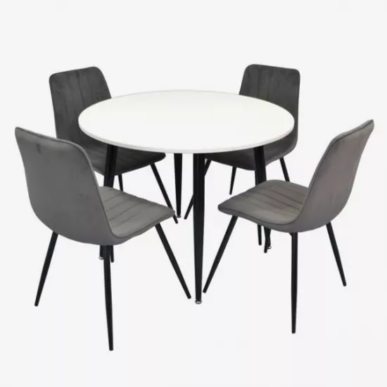 Set de mobilă Eva DT 402-3B + 4 XR-154B Dark Grey 57