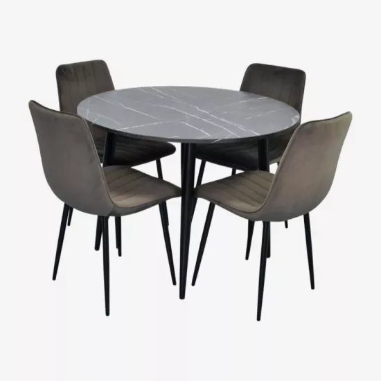 Set de mobilă Eva DT 402-6B + 4 XR-154B Dark Grey 58