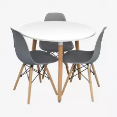 Набор мебели Eva DT 404-1WO + 3 LC-021 Grey Набор мебели Eva DT 404-1WO + 3 LC-021 Grey