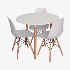 Набор мебели Eva DT 404-1WO + 3 LC-021 White Набор мебели Eva DT 404-1WO + 3 LC-021 White