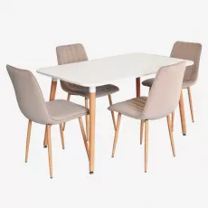 Set de mobilă Eva DT 405-1WO + 4 XR-154 WO Light Beige 8