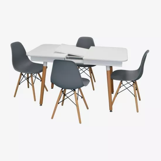 Set de mobilă Eva DT 431-1R Wo + 4 LC-021 Grey