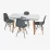 Set de mobilă Eva DT 431-1R Wo + 4 LC-021 Grey