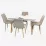 Set de mobilă Eva DT 431-1R Wo + 4 XR-154WO Light Beige 8