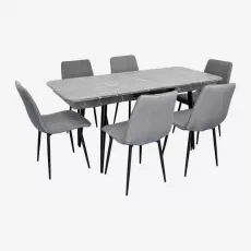 Set de mobilă Eva DT 431-3R B + 4 XR-154B Grey 5
