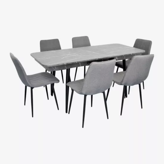 Set de mobilă Eva DT 431-3R B + 4 XR-154B Grey 5