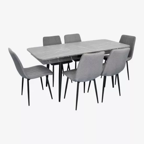 Set de mobilă Eva DT 432-3R B + 6 XR-154B Grey 5