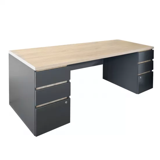 Стол письменный Decoprim Urban Double Box, 200x68 см, Sonoma/Antracite