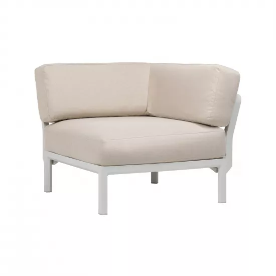 Fotoliu pentru gradina modul de colt Nardi Maximo Elemento Angolo Gesso Perla Sunbrella 40184.29.213