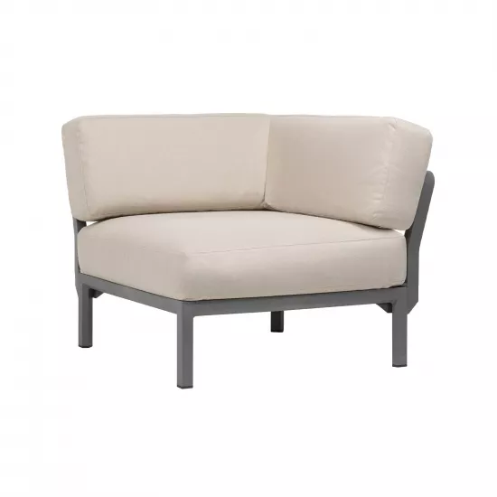 Fotoliu pentru gradina modul de colt Nardi Maximo Elemento Angolo Basalt Perla Sunbrella 40184.25.213