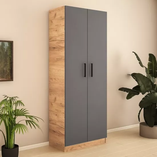 Dulap Bafimob РZ-80 (80x40x200 cm), Stejar/Grafit