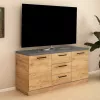 Comodă Bafimob ВZ-150 (3 sertare) (150 cm), Stejar/Grafit