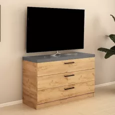 Комод Bafimob КZ-120(3 ящ.) (120 см), Дуб/Графит