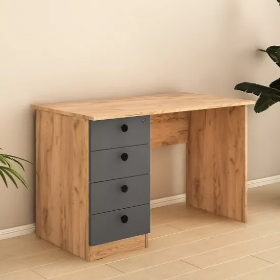 Masa de birou Bafimob KS-120 Z (sertar), Stejar/Grafit