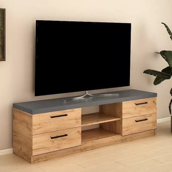 Comoda TV Bafimob ТÐ?Z-180 (180 cm), Stejar/Grafit