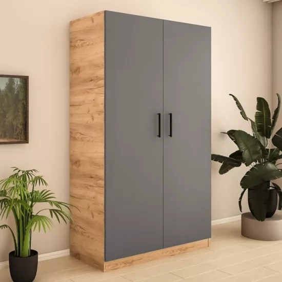 Dulap Bafimob ShZ-120 (120x52x200 cm), Stejar/Grafit