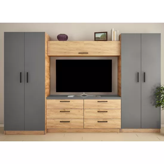 Living Bafimob Alinaâ??Z (ТV-1,5) (310 cm), Stejar/Grafit