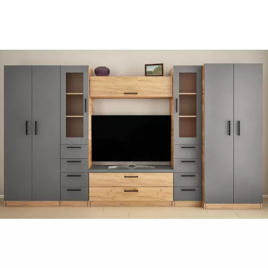 Living Bafimob Alla–Z (ТV-1,2) (360 cm), Stejar/Grafit