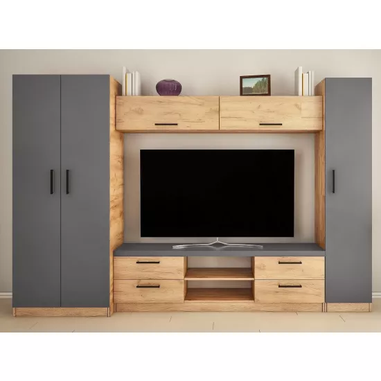 Living Bafimob Elena-Z (ТV-1,8m) (300 cm), Stejar/Grafit