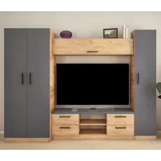 Living Bafimob Elena-Z (TV-1,5) (270 cm), Stejar/Grafit