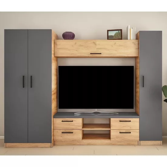 Living Bafimob Elena-Z (TV-1,5) (270 cm), Stejar/Grafit