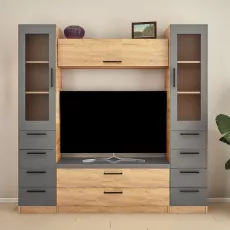 Living Bafimob Z-5 (TV-1,2m) (200 cm), Stejar/Grafit