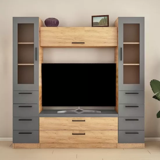 Стенка Bafimob Z-5 (ТВ-1,2м) (200 см), Дуб/Графит