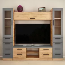 Living Bafimob Z-6 (TV-1,5m) (230 cm), Stejar/Grafit