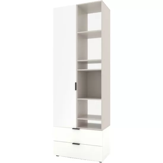 Шкаф Nex Home A001R (80 см), Cashmere/White Snow