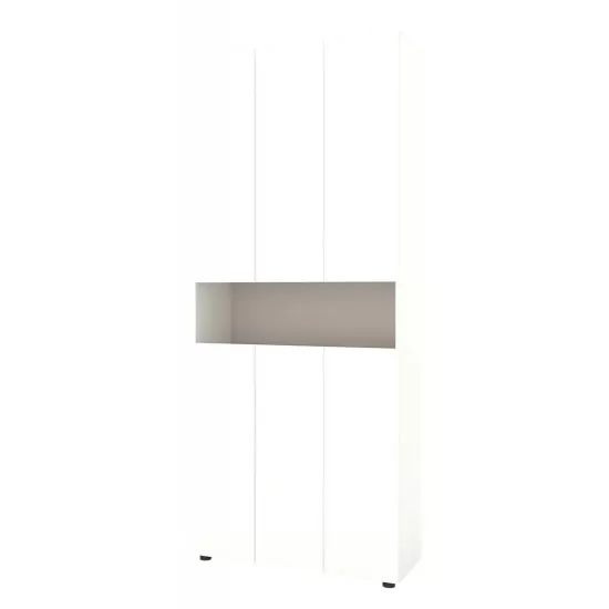 Dulap Nex Home B001 (90x35x213 cm), PAL White Snow/Cashmere