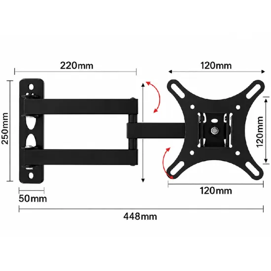 Suport de perete Wall mount Max X-100, Negru