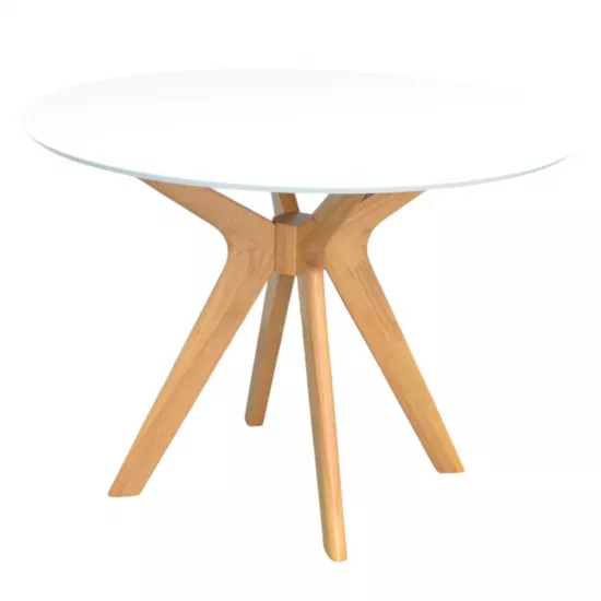 Masă pentru bucătărie Eva Raffless Round, White/Bella beech