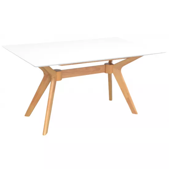 Masă pentru bucătărie Eva Raffless Rectangular, White/Bella beech