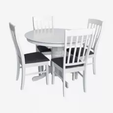 Set de mobilă Eva Capella V White + 4 Wenyi White/NV-10WP Grey