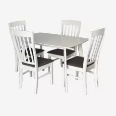 Set de mobilă Eva Cooper White + 4 Wenyi White/NV-10WP Grey