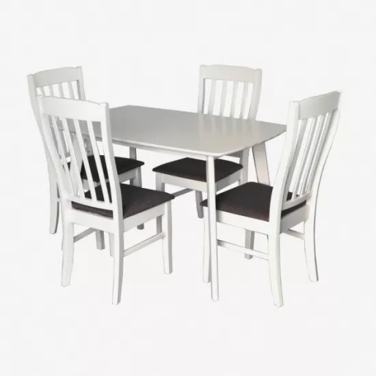 Set de mobilÄ? Eva Cooper White + 4 Wenyi White/NV-10WP Grey