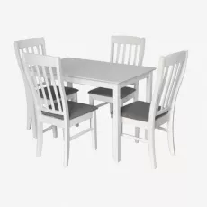 Set de mobilă Eva Gloria White + 4 Wenyi R White/NV-10WP Grey