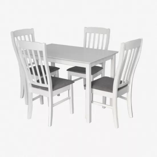 Set de mobilă Eva Gloria White + 4 Wenyi R White/NV-10WP Grey