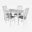 Set de mobilă Eva Gloria White + 4 Wenyi R White/NV-10WP Grey