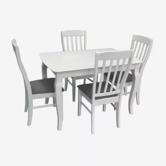 Set de mobilă Eva HV-29V White + 6 Wenyi White/NV-10WP Grey
