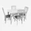 Set de mobilă Eva HV-29V White + 6 Wenyi White/NV-10WP Grey