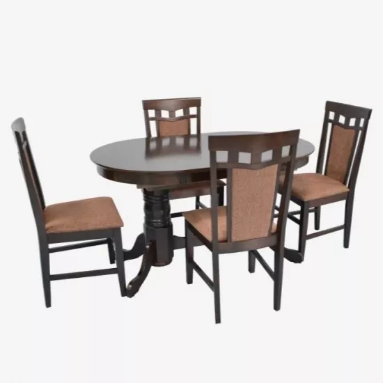 Set de mobilă Eva HV-31N Chocolate + 4 Deepa R Chocolate/F-789 Brown